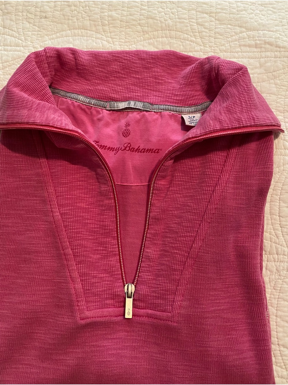 Tommy Bahama fuchsia half-zip pullover - Picture 2 of 6